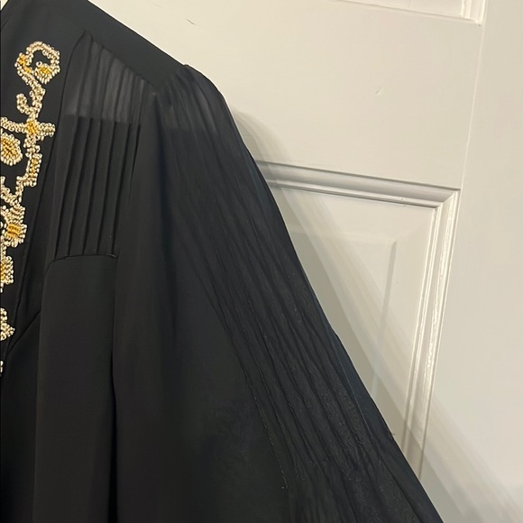 Black embellished long sleeve blouse excellent condition - Picture 9 of 13